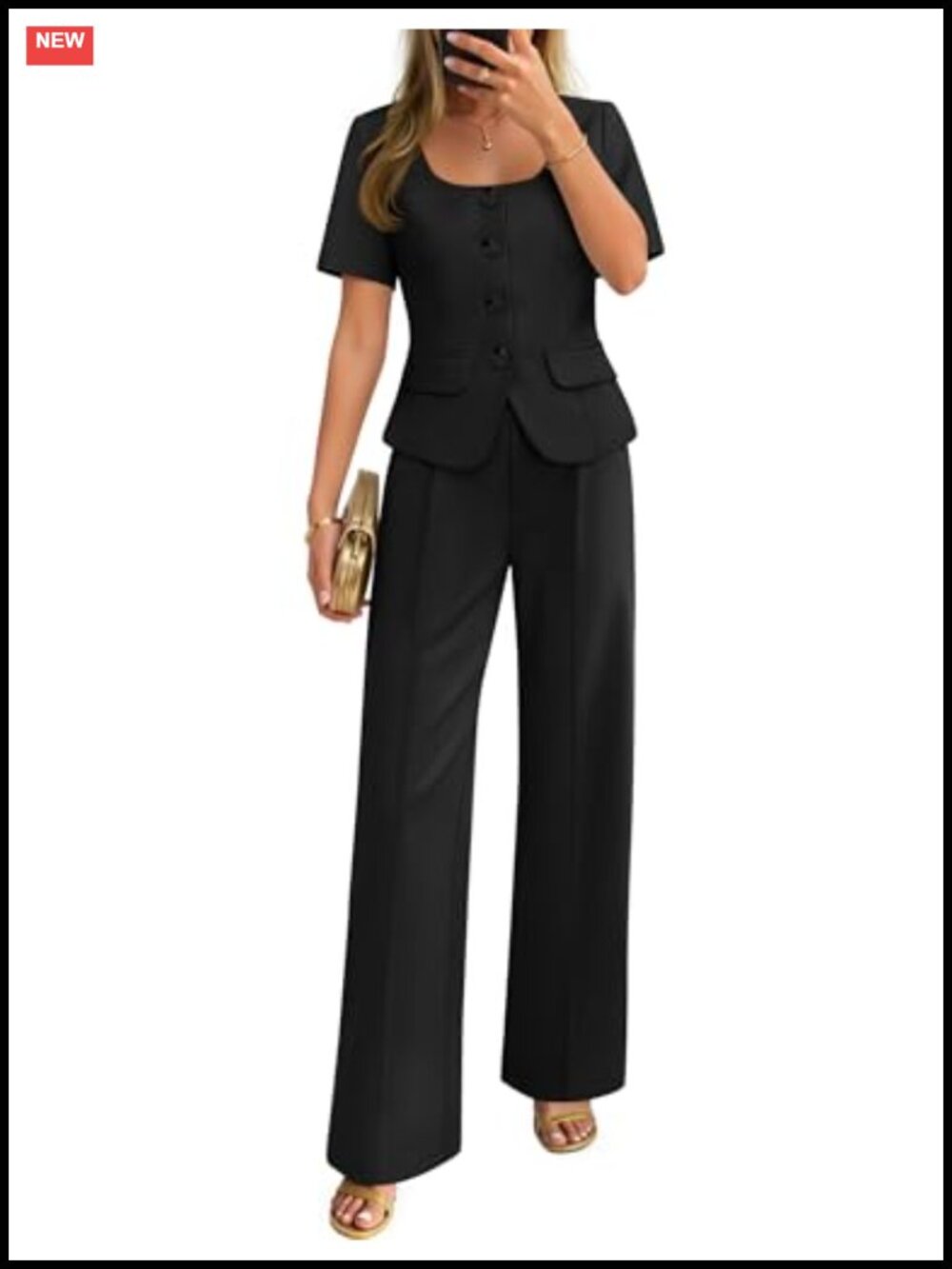 Women's 2 Piece Pant Suit Set Business Casual Blazer Matching Outfit